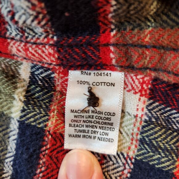 Field & Stream Women's 100% Cotton Plaid Flannel Button Up Shirt Size Small VTG - Picture 14 of 15